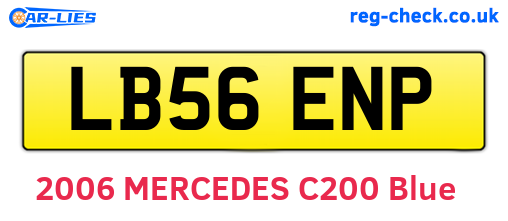 LB56ENP are the vehicle registration plates.