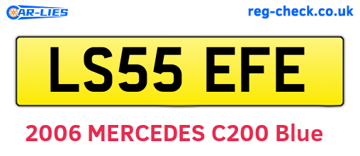 LS55EFE are the vehicle registration plates.