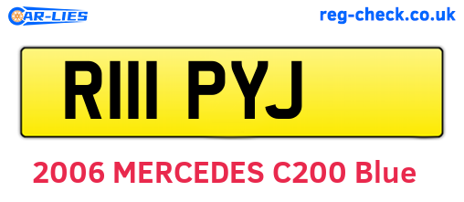 R111PYJ are the vehicle registration plates.