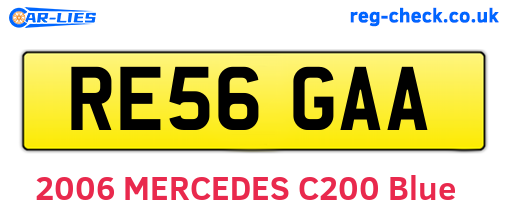 RE56GAA are the vehicle registration plates.