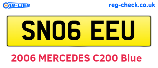 SN06EEU are the vehicle registration plates.