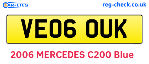 VE06OUK are the vehicle registration plates.