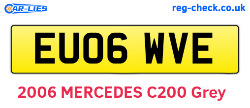EU06WVE are the vehicle registration plates.