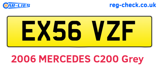 EX56VZF are the vehicle registration plates.