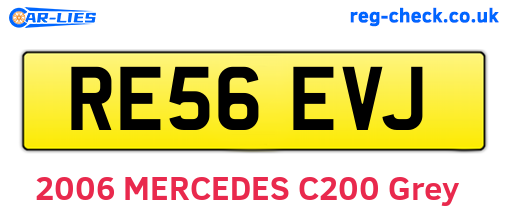 RE56EVJ are the vehicle registration plates.