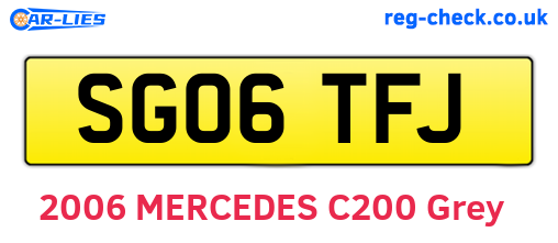 SG06TFJ are the vehicle registration plates.