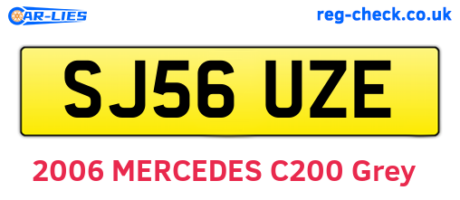 SJ56UZE are the vehicle registration plates.