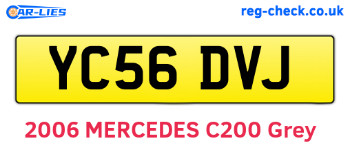 YC56DVJ are the vehicle registration plates.