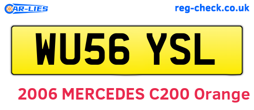 WU56YSL are the vehicle registration plates.
