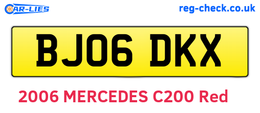 BJ06DKX are the vehicle registration plates.