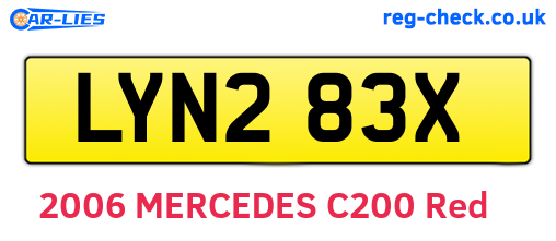 LYN283X are the vehicle registration plates.