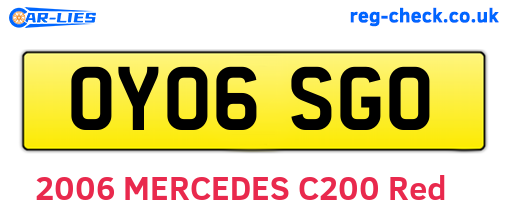 OY06SGO are the vehicle registration plates.