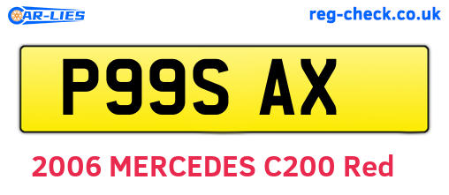 P99SAX are the vehicle registration plates.