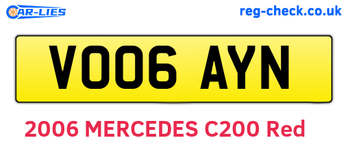 VO06AYN are the vehicle registration plates.