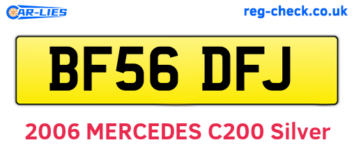 BF56DFJ are the vehicle registration plates.