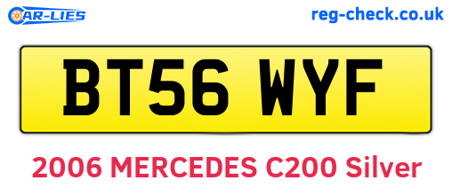 BT56WYF are the vehicle registration plates.