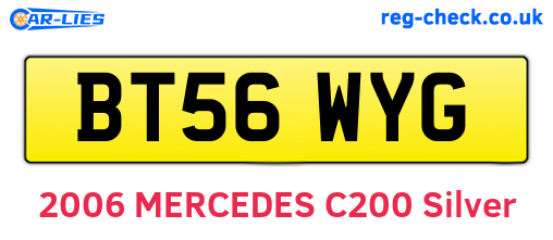 BT56WYG are the vehicle registration plates.