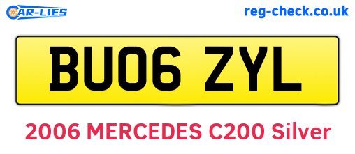 BU06ZYL are the vehicle registration plates.