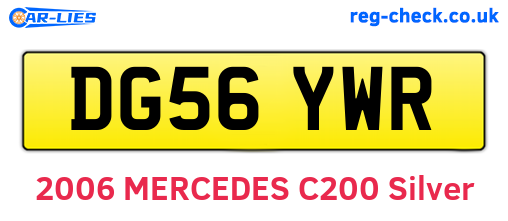 DG56YWR are the vehicle registration plates.