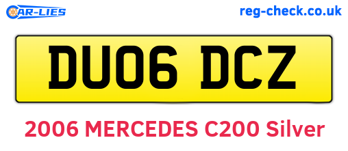 DU06DCZ are the vehicle registration plates.