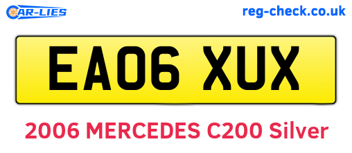 EA06XUX are the vehicle registration plates.