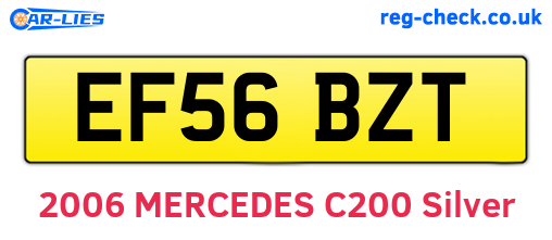 EF56BZT are the vehicle registration plates.