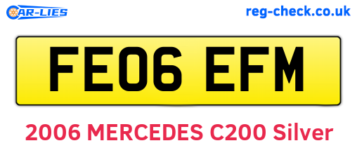FE06EFM are the vehicle registration plates.