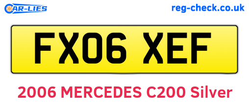 FX06XEF are the vehicle registration plates.