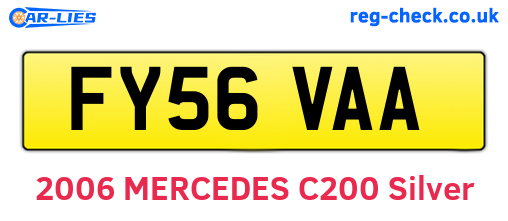 FY56VAA are the vehicle registration plates.