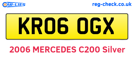 KR06OGX are the vehicle registration plates.