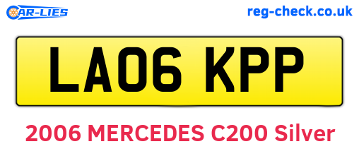 LA06KPP are the vehicle registration plates.