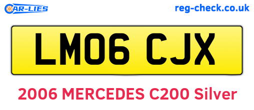 LM06CJX are the vehicle registration plates.