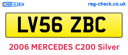LV56ZBC are the vehicle registration plates.