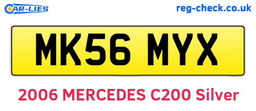 MK56MYX are the vehicle registration plates.