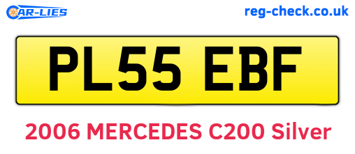 PL55EBF are the vehicle registration plates.