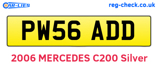 PW56ADD are the vehicle registration plates.