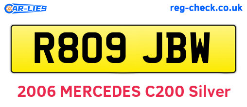 R809JBW are the vehicle registration plates.