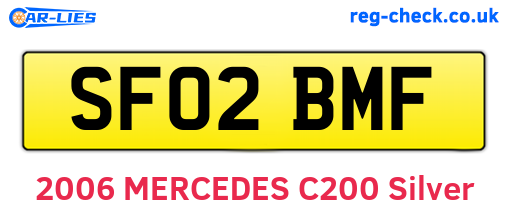 SF02BMF are the vehicle registration plates.