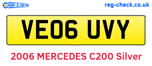 VE06UVY are the vehicle registration plates.