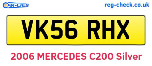 VK56RHX are the vehicle registration plates.