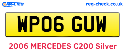 WP06GUW are the vehicle registration plates.