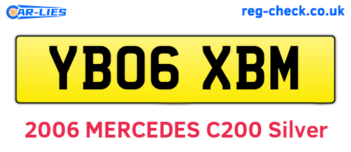 YB06XBM are the vehicle registration plates.