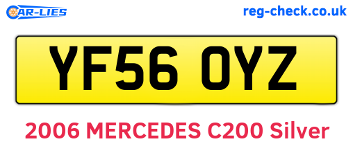 YF56OYZ are the vehicle registration plates.