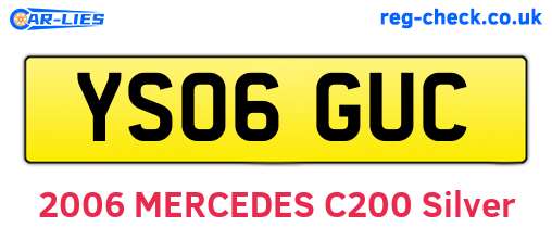 YS06GUC are the vehicle registration plates.