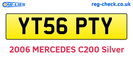 YT56PTY are the vehicle registration plates.
