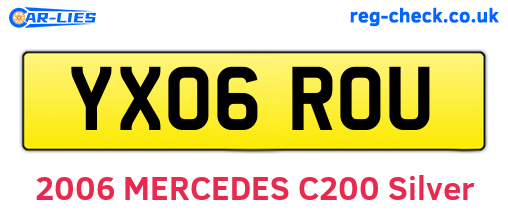 YX06ROU are the vehicle registration plates.