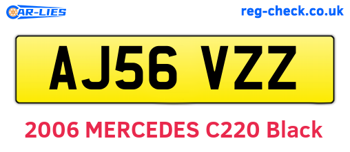 AJ56VZZ are the vehicle registration plates.