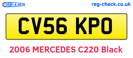 CV56KPO are the vehicle registration plates.
