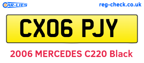 CX06PJY are the vehicle registration plates.
