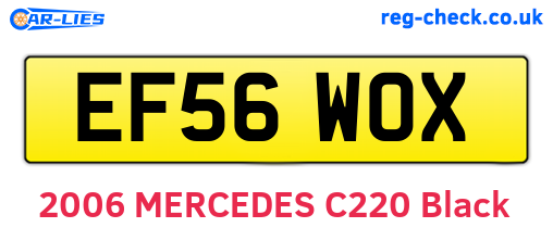 EF56WOX are the vehicle registration plates.